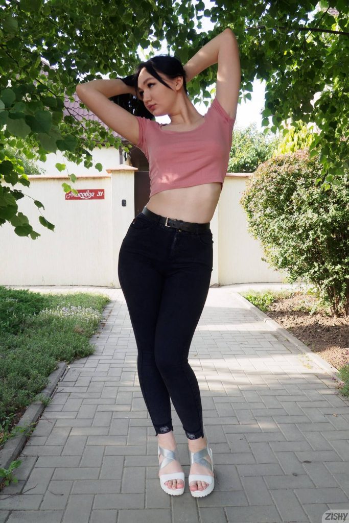 Zishy - Stacy Antropova Squish The Fish 1 amateur model posing outdoors